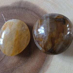 Golden Healer Polished Yellow and Brown Palm Stones